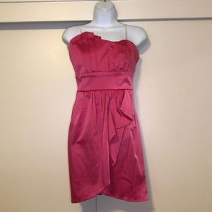 Hot pink strapless dress